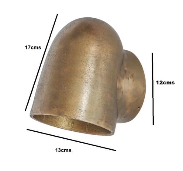 Hopton - Antique Brass Mast Down Wall Light | Nautical Industrial Wall Sconce