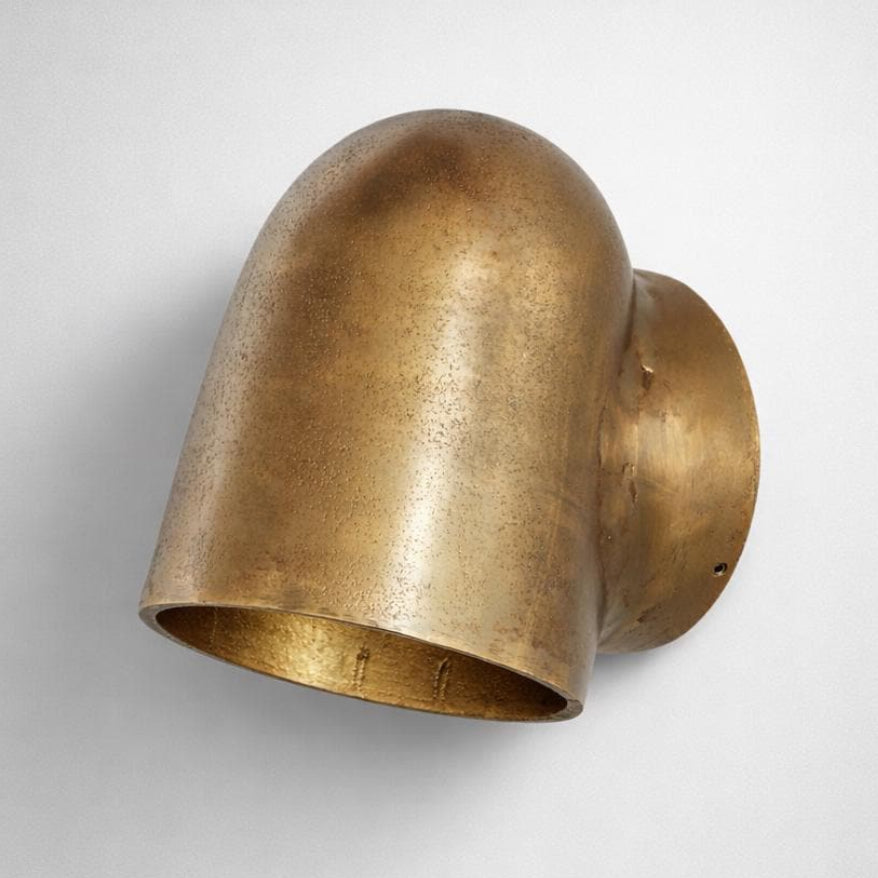 Hopton - Antique Brass Mast Down Wall Light | Nautical Industrial Wall Sconce